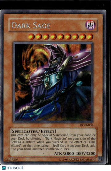 2002 Yu-Gi-Oh! Duelists of the Roses Dark Sage Prismatic Secret Rare Promo