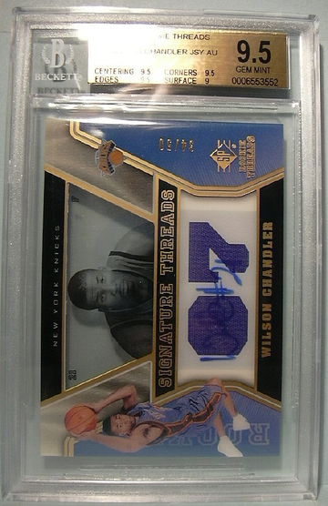 2007-08 SP ROOKIE THREADS GOLD ROOKIES #66 WILSON CHANDLER AUTO 34/50 BGS 9.5 GEM MINT