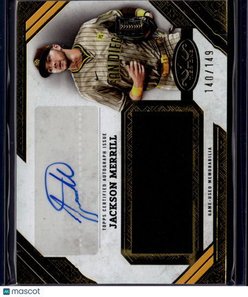 2025 Topps Tier One Jackson Merrill #AJR-JM /149 Autographed Jumbo Relic Card Game-Used Memorabilia