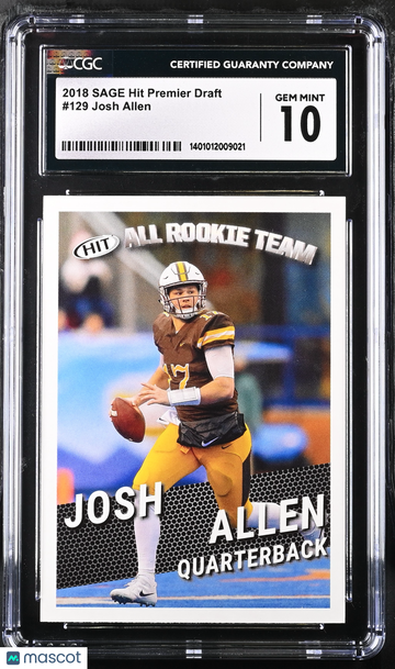 2018 Sage Hit Premier Draft Josh Allen #129 CGC 10