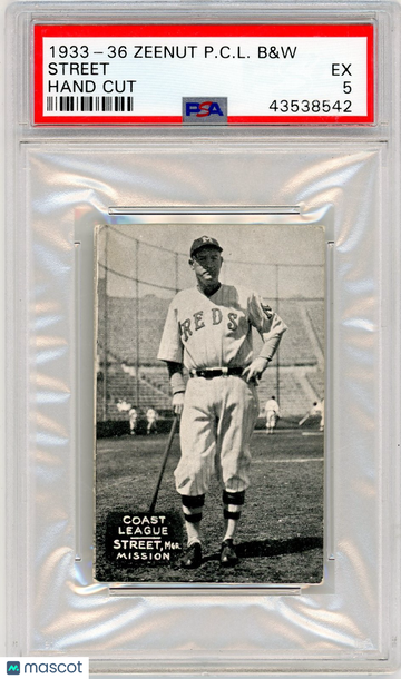 1933-36 Zeenut Pacific Coast League B&W Street Hand Cut PSA 5