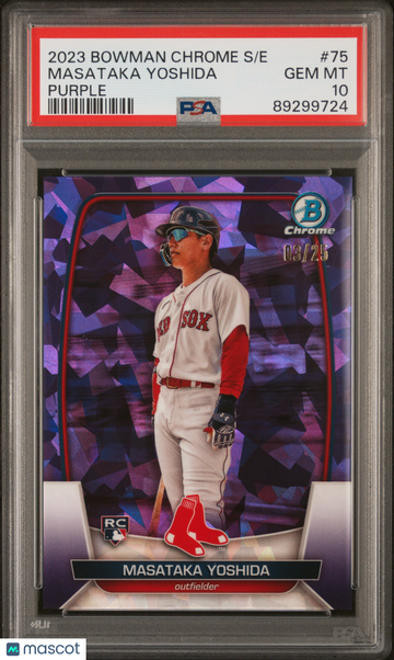 2023 Bowman Chrome Sapphire Edition Masataka Yoshida #75 Purple /25 PSA 10