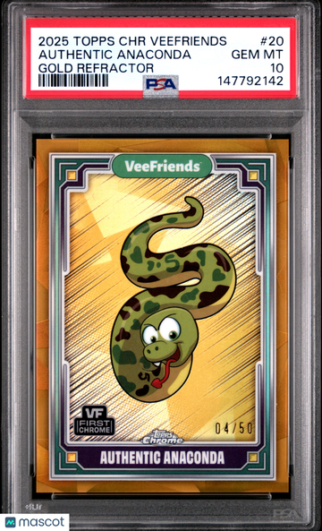 2025 Topps Chrome Veefriends Authentic Anaconda #20 Gold Refractor PSA 10
