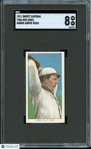 1911 Sweet Caporal (T206) Red Ames Hands Above Head SGC 8