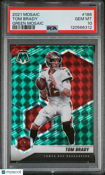 2021 Panini Mosaic Tom Brady #186 Green PSA 10