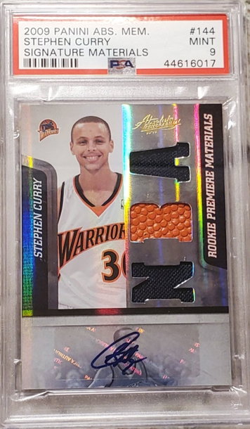 Stephen Curry 2009 Panini Absolute RC auto /499 PSA 9