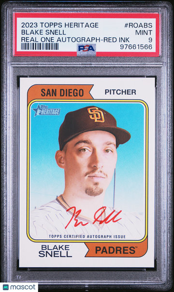 2023 Topps Heritage Real One Autographs Blake Snell #ROABS Red Ink PSA 9 Auto