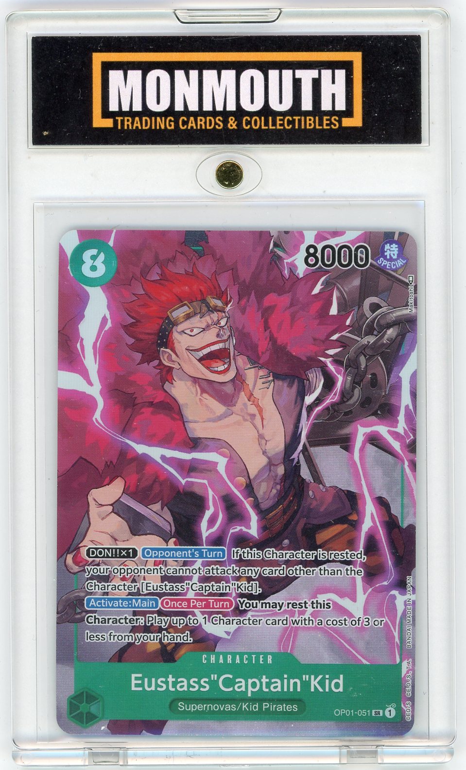 2022 One Piece OP01 Eustass Captain Kid #051 SR