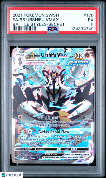 2021 Pokemon Sword & Shield Battle Styles RS Urshifu VMAX PSA 5 #170