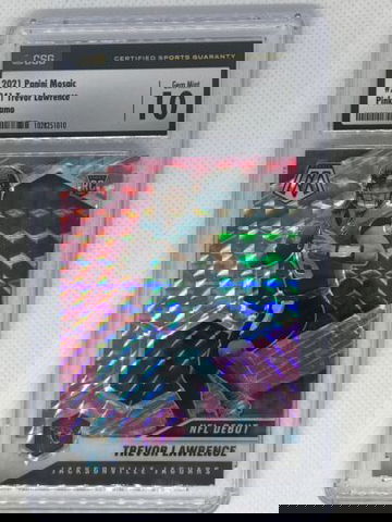 2021 Mosaic Trevor Lawrence RC Camo Pink CSG 10 Gem Mint #241 Rookie