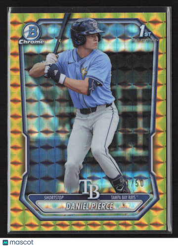2026 Bowman Chrome Daniel Pierce #BCP-77 Yellow RayWave /50 1st Bowman