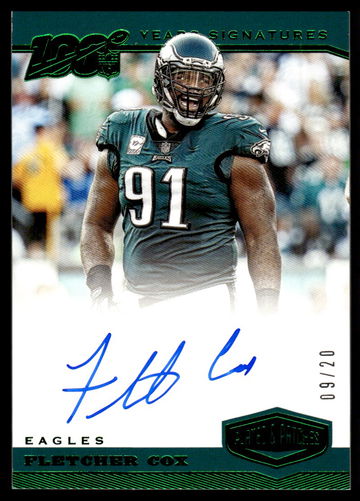 2020 Panini Plates & Patches YS-FCO Fletcher Cox Years Signatures /20 VG Eagles Auto