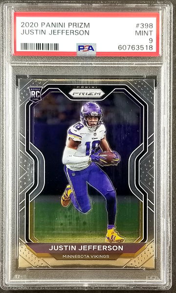 2020 Panini Prizm Justin Jefferson PSA 9 Mint Rookie Card RC