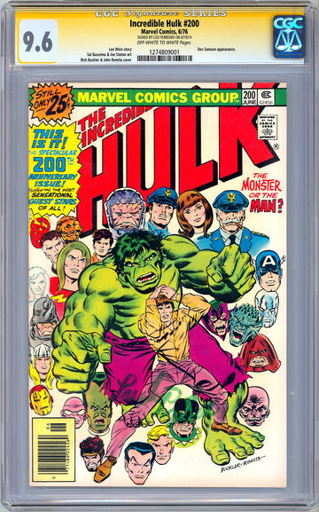 INCREDIBLE HULK #200 CGC-SS 9.6 SIGNED LOU FERRIGNO aka ORIG 1980’S TV HULK 1976