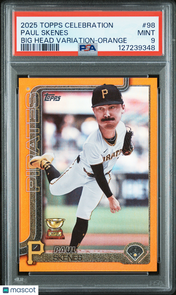 2025 Topps Paul Skenes #98 Big Head Variation Orange PSA 9