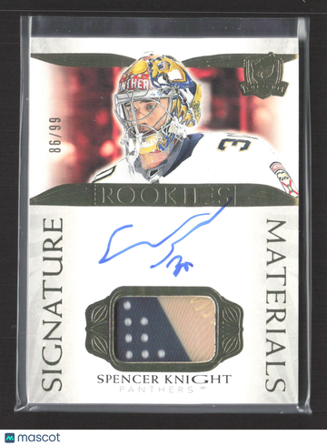 2022 Upper Deck The Cup Signature Materials Rookies Spencer Knight #SP-SK Patch Memorabilia 86/99 Auto