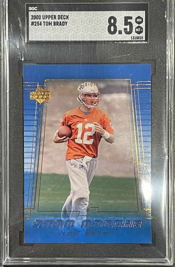 2000 Upper Deck #254 Tom Brady Rookie RC Blue Border SGC 8.5 Mint