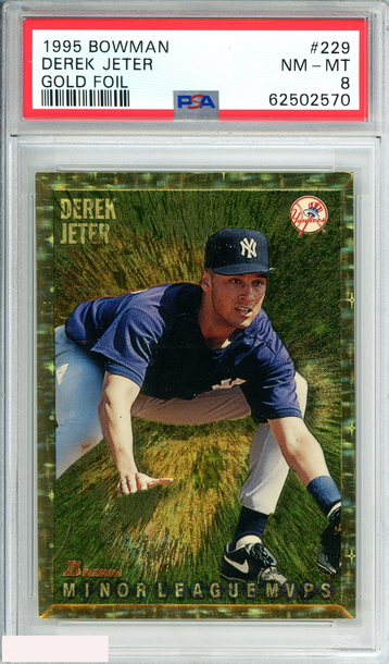 1995 BOWMAN DEREK JETER #229 GOLD FOIL YANKEE ROOKIE RC RARE PSA 8 NM-MT