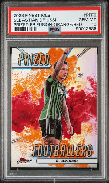 2023 TOPPS FINEST MLS SEBASTIAN DRIUSSI FUSION ORANGE/RED #PFF8 PSA 10