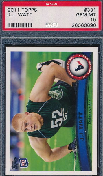 2011 Topps 331 J.J. Watt RC PSA 10 GEM MT 0690