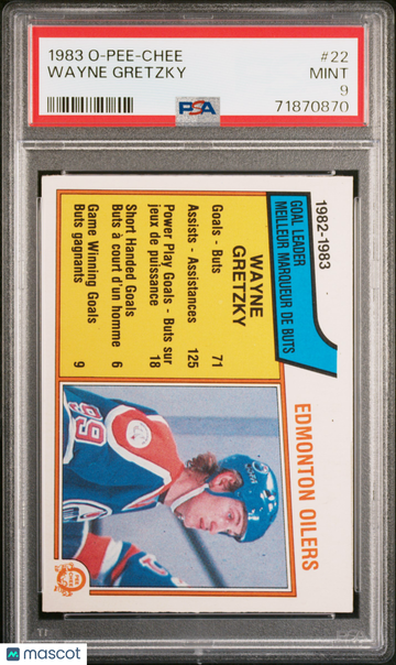 1983 O-Pee-Chee Wayne Gretzky #22 PSA 9
