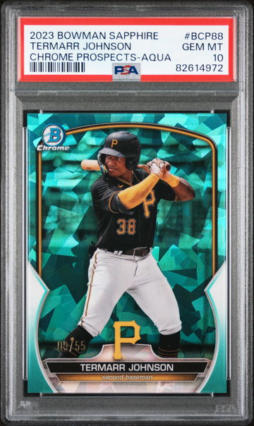 2023 Bowman Sapphire #BCP88 Termarr Johnson Chrome Prospects /55 PSA 10