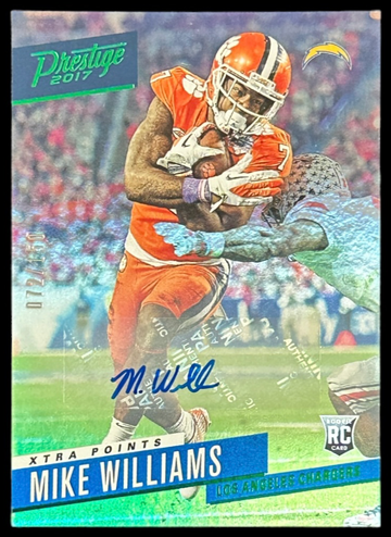 2017 Panini Prestige MIKE WILLIAMS GREEN Xtra Points Rookie AUTO /150