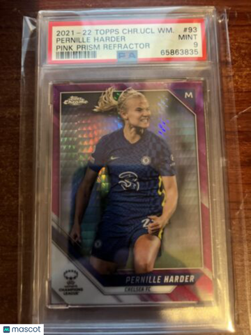 2021-22 Topps Chrome UEFA Womens Champion s League Pernille Harder #BA-PH Parallel/Variety PSA 9