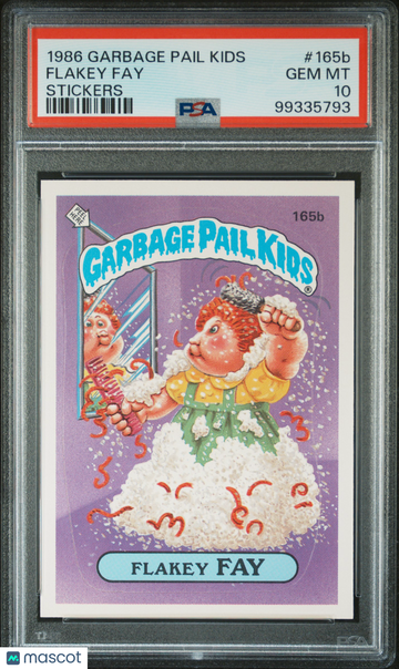 1986 Garbage Pail Kids Stickers Flakey Fay #165b PSA 10
