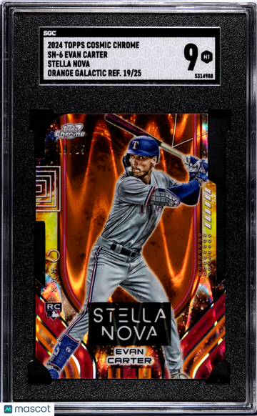 2024 Topps Cosmic Chrome Evan Carter #SN-6 Stella Nova Orange Galactic Refractor SGC 9