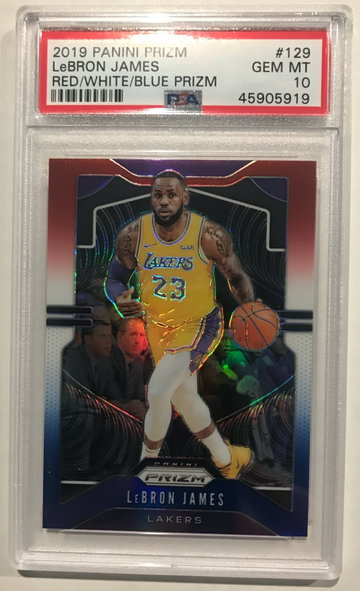 LeBron James 2019 Prizm Red White Blue PSA 10
