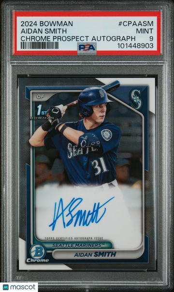 2024 Bowman Chrome Prospect Autographs Aidan Smith #CPAASM PSA 9