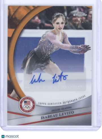 2026 Topps Chrome U.S. Olympics Isabeau Levito #BCA-ILE Orange Autograph /25
