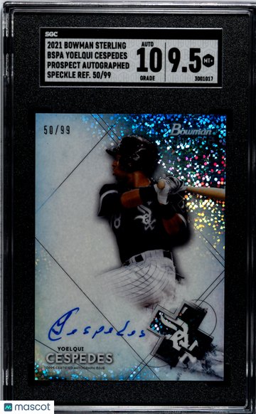 2021 Bowman Sterling Yoelqui Cespedes #BSPA-YC Prospect Autograph Speckle Refractor 99 /99 SGC 9.5 Auto 10