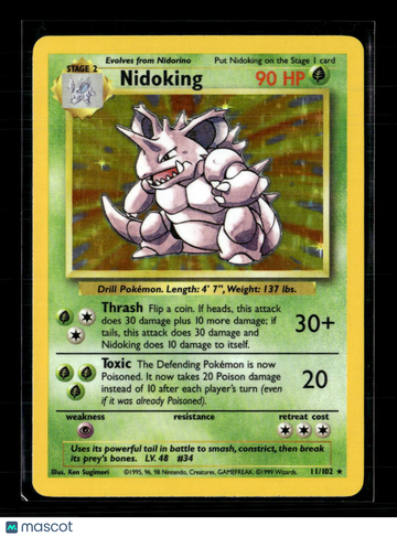 1999 Base Set Nidoking Holo Rare #11/102