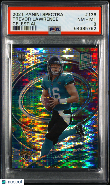Trevor Lawrence 2021 Panini Spectra Celestial #136 Jaguars Rookie RC /99 - PSA 8