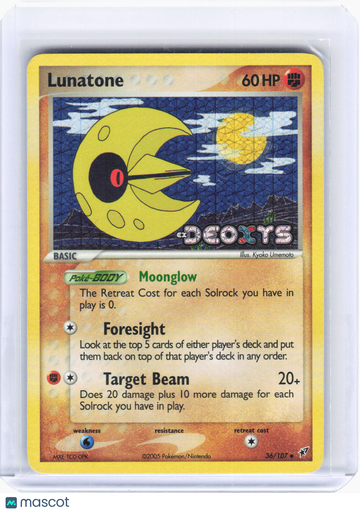 Deoxys Lunatone Reverse Holo Uncommon (Lightly Played) #36/107