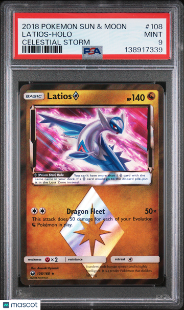 2018 Pokemon Sun & Moon Celestial Storm Latios Celestial Storm PSA 9