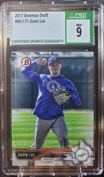 2017 Bowman Draft Gavin Lux #BD-171 CSG Mint 9 Los Angeles Dodgers