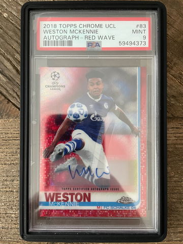 2018 Topps Chrome UCL Weston McKennie Red Wave Auto /5 Rookie