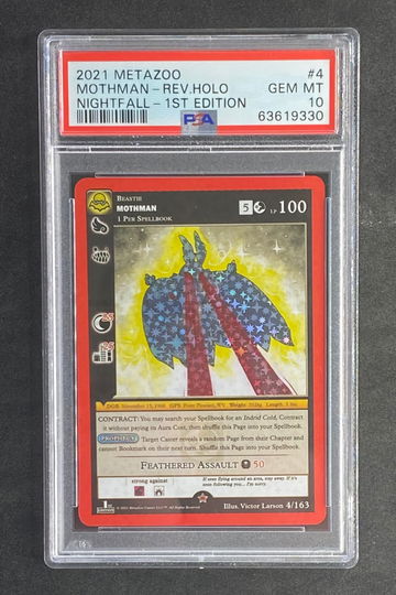 2021 Metazoo Nightfall 4 Mothman-Reverse Holo 1st Edition PSA 10