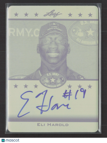 2012 Leaf US Army All American Football Eli Harold #TA-EH1 Yellow Printing Plate /1 Printing Plate