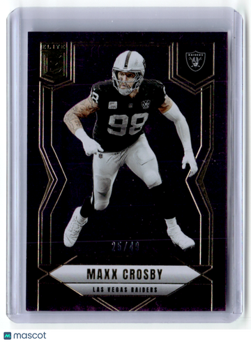 Maxx Crosby 2025 Panini Donruss Elite Purple 25/49 #87