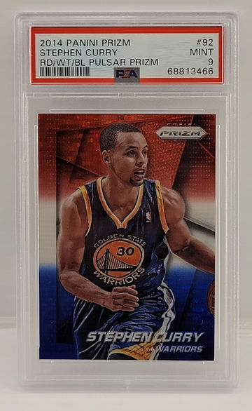 2014 Panini Prizm Red White Blue Pulsar Stephen Curry PSA 9