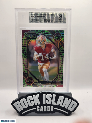 2024 Panini Select Prizm Ricky Pearsall #285 Green and Black Snakeskin /2 Rookie BGS 9