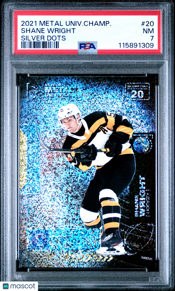 2021 Skybox Metal Universe Champions Shane Wright #20 Silver Dots PSA 7