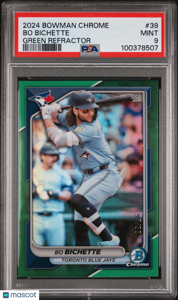 2024 Bowman Chrome Bo Bichette #39 Green Refractor PSA 9