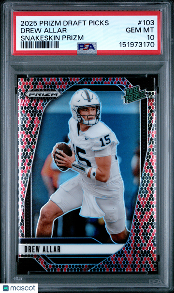 2025 Panini Prizm Draft Picks Drew Allar #103 Snakeskin PSA 10