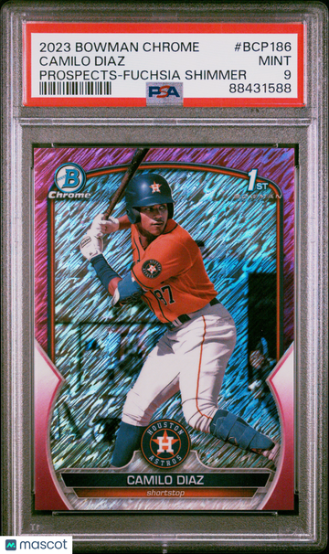 2023 Bowman Chrome Prospects Camilo Diaz #BCP186 Fuchsia Shimmer PSA 9