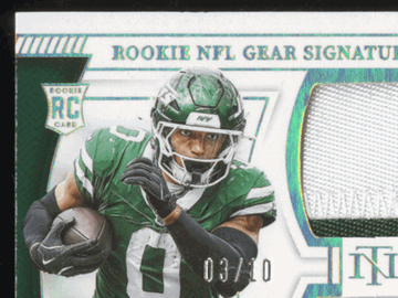 2025 Panini National Treasures RC Rookie NFL Gear Dual Patch Auto Braelon Allen #RGS-BAN /10 Panini Authentic